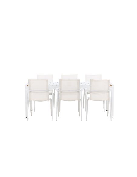 Matgrupp Togo med Alina matstolar, 200 × 100 cm