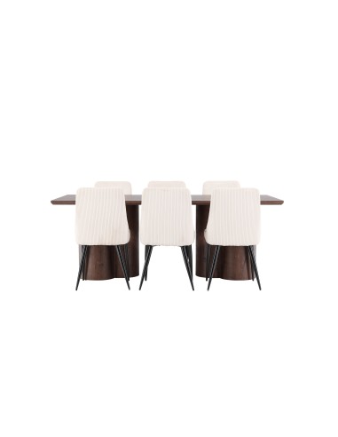 Matgrupp Olivia med Leone matstolar, 210 × 100 cm