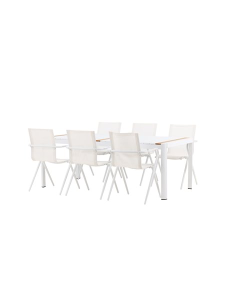 Matgrupp Togo med Alina matstolar, 200 × 100 cm