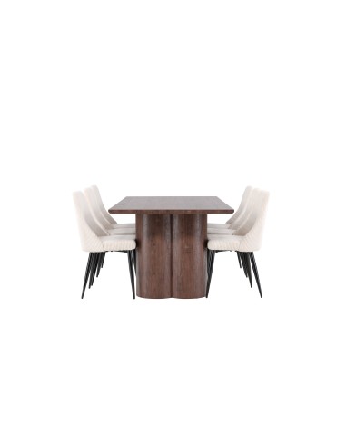 Matgrupp Olivia med Leone matstolar, 210 × 100 cm