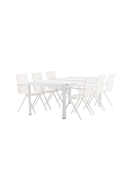 Matgrupp Togo med Alina matstolar, 200 × 100 cm