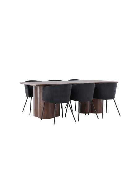Matgrupp Olivia med Berit matstolar, 210 × 100 cm
