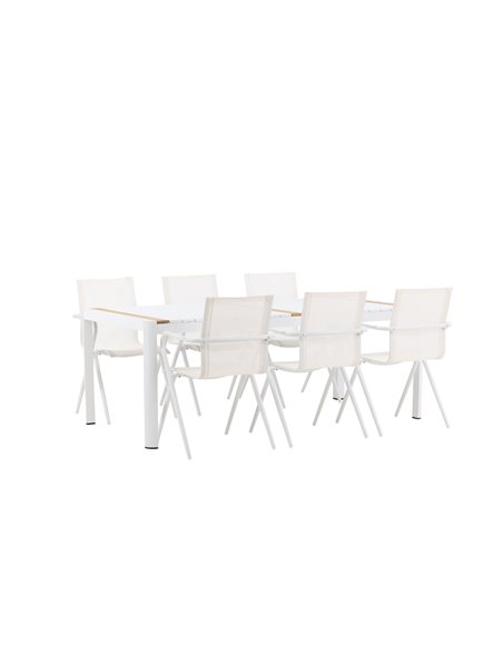 Matgrupp Togo med Alina matstolar, 200 × 100 cm