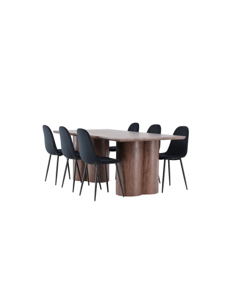 Matgrupp Olivia med Polar matstolar, 210 × 100 cm