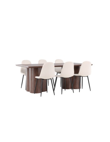 Matgrupp Olivia med Polar matstolar, 210 × 100 cm