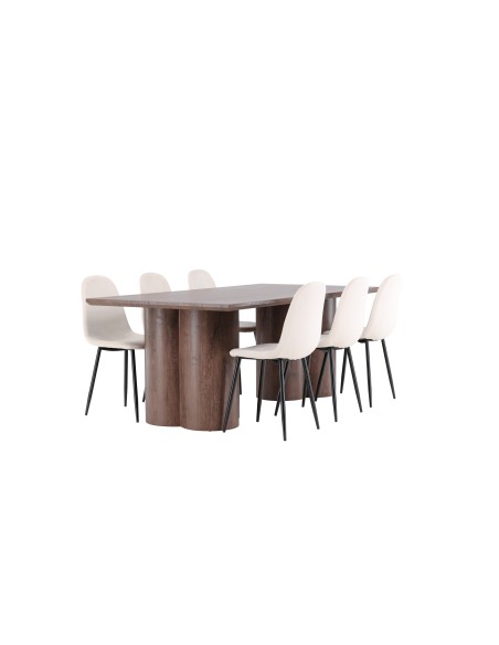 Matgrupp Olivia med Polar matstolar, 210 × 100 cm