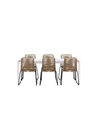 Matgrupp Togo med Lindos matstolar, 200 × 100 cm