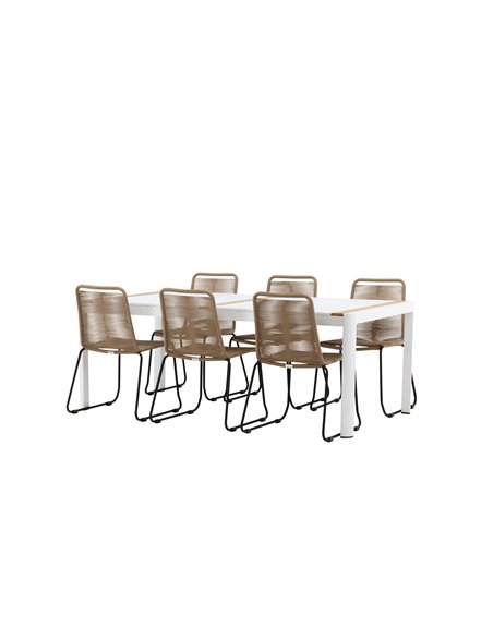 Matgrupp Togo med Lindos matstolar, 200 × 100 cm