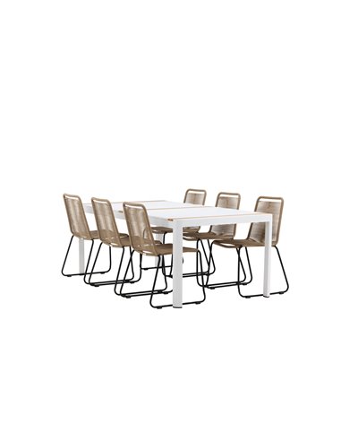 Matgrupp Togo med Lindos matstolar, 200 × 100 cm