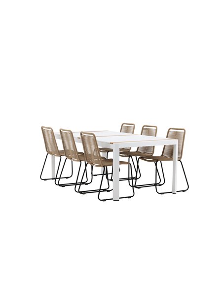 Matgrupp Togo med Lindos matstolar, 200 × 100 cm