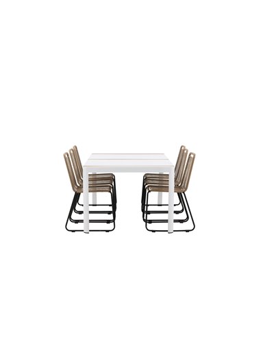Matgrupp Togo med Lindos matstolar, 200 × 100 cm