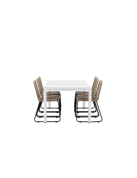 Matgrupp Togo med Lindos matstolar, 200 × 100 cm