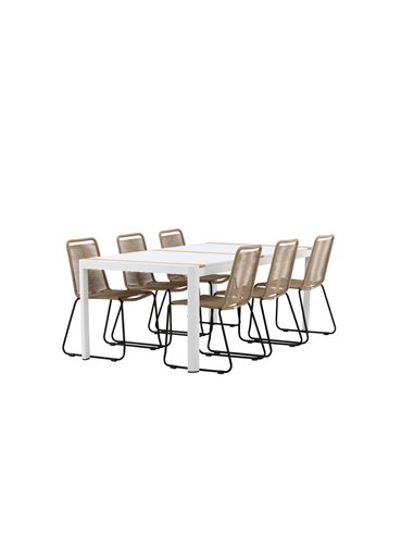 Matgrupp Togo med Lindos matstolar, 200 × 100 cm
