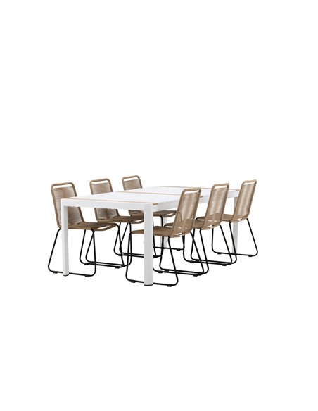 Matgrupp Togo med Lindos matstolar, 200 × 100 cm