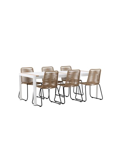 Matgrupp Togo med Lindos matstolar, 200 × 100 cm