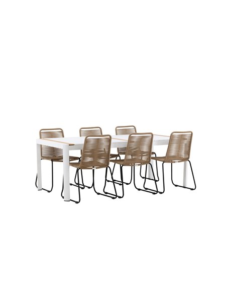 Matgrupp Togo med Lindos matstolar, 200 × 100 cm