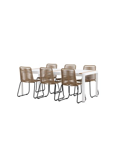 Matgrupp Togo med Lindos matstolar, 200 × 100 cm