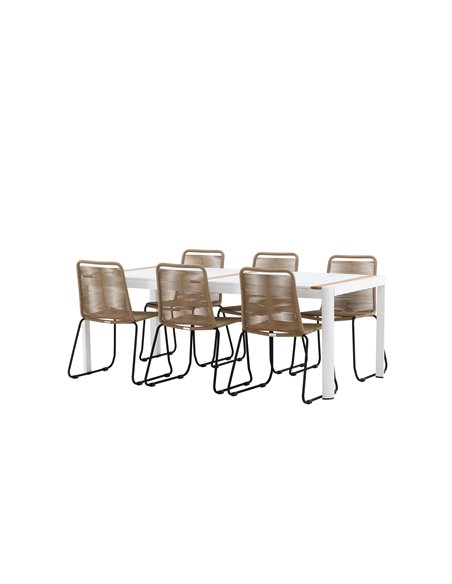 Matgrupp Togo med Lindos matstolar, 200 × 100 cm