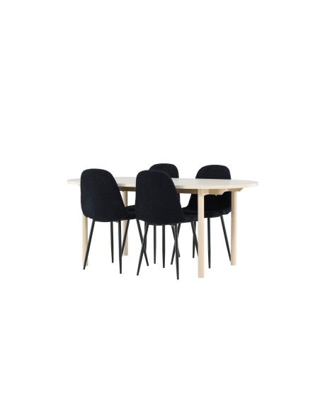 Matgrupp Andy med Polar matstolar, 180 × 90 cm