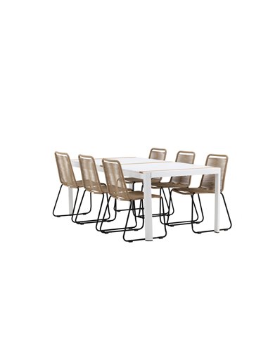 Matgrupp Togo med Lindos matstolar, 200 × 100 cm