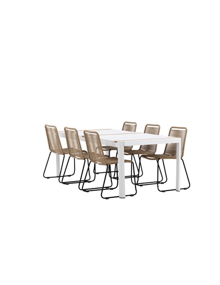 Matgrupp Togo med Lindos matstolar, 200 × 100 cm
