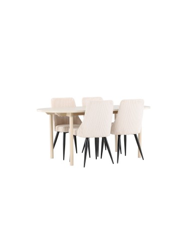 Matgrupp Andy med Leone matstolar, 180 × 90 cm