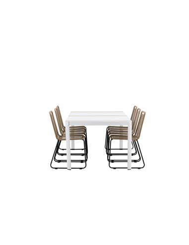 Matgrupp Togo med Lindos matstolar, 200 × 100 cm