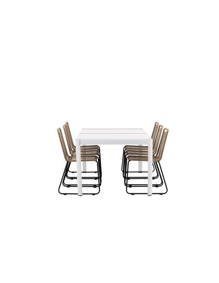 Matgrupp Togo med Lindos matstolar, 200 × 100 cm
