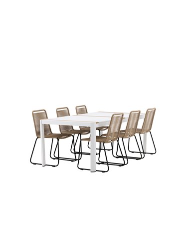 Matgrupp Togo med Lindos matstolar, 200 × 100 cm