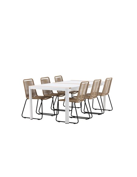 Matgrupp Togo med Lindos matstolar, 200 × 100 cm