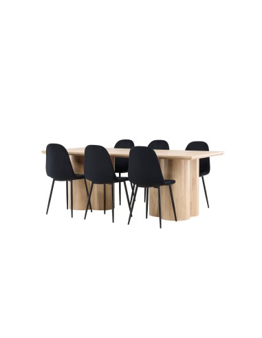 Matgrupp Olivia med Polar matstolar, 210 × 100 cm