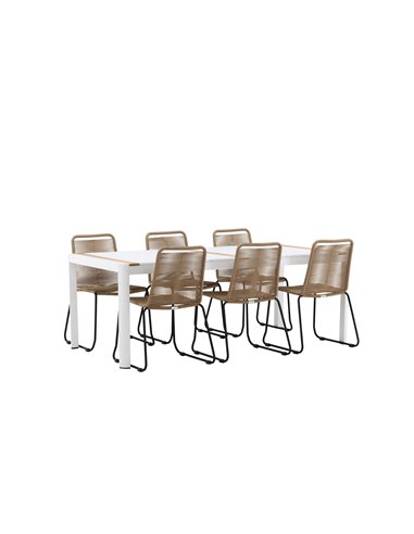 Matgrupp Togo med Lindos matstolar, 200 × 100 cm