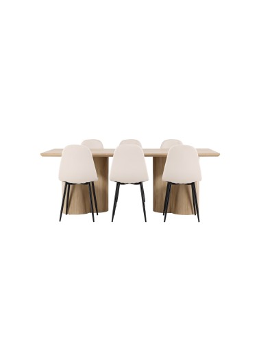 Matgrupp Olivia med Polar matstolar, 210 × 100 cm