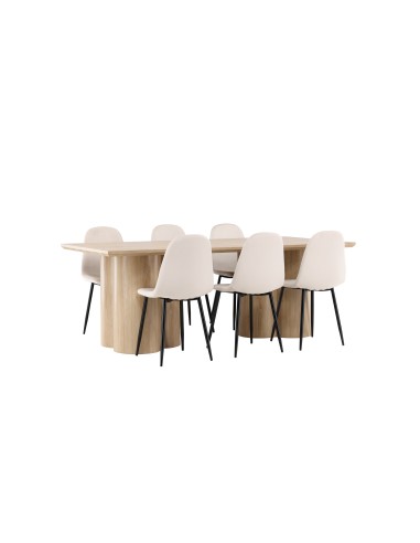 Matgrupp Olivia med Polar matstolar, 210 × 100 cm