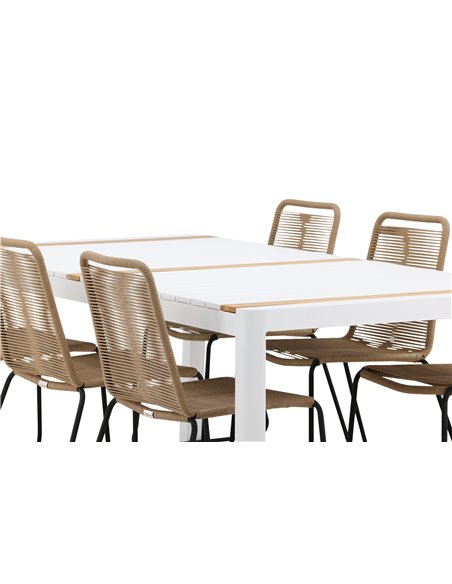 Matgrupp Togo med Lindos matstolar, 200 × 100 cm