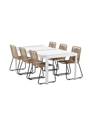 Matgrupp Togo med Lindos matstolar, 200 × 100 cm
