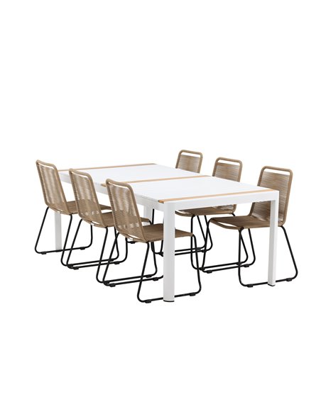 Matgrupp Togo med Lindos matstolar, 200 × 100 cm
