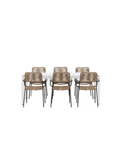 Matgrupp Togo med Lindos matstolar, 200 × 100 cm