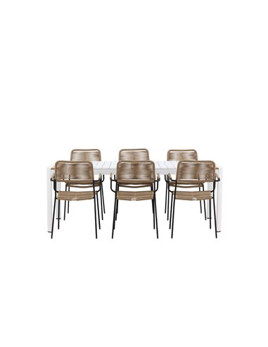 Matgrupp Togo med Lindos matstolar, 200 × 100 cm