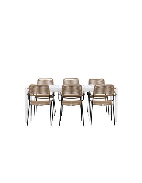 Matgrupp Togo med Lindos matstolar, 200 × 100 cm