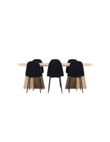 Matgrupp Bootcut med Polar matstolar, 230 × 115 cm