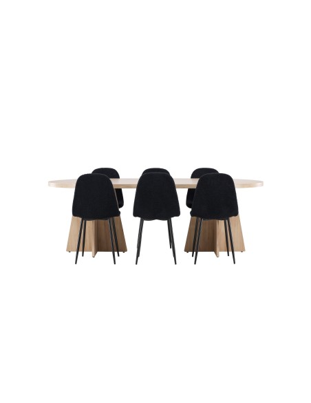 Matgrupp Bootcut med Polar matstolar, 230 × 115 cm