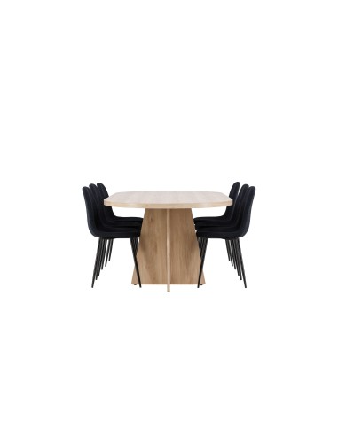 Matgrupp Bootcut med Polar matstolar, 230 × 115 cm