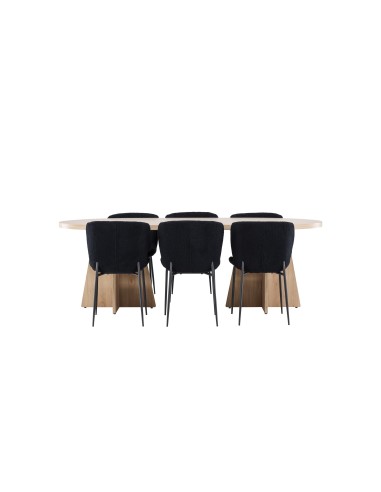 Matgrupp Bootcut med Modesto matstolar, 230 × 115 cm