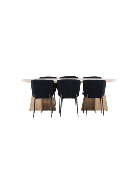 Matgrupp Bootcut med Modesto matstolar, 230 × 115 cm