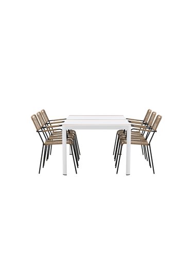 Matgrupp Togo med Lindos matstolar, 200 × 100 cm