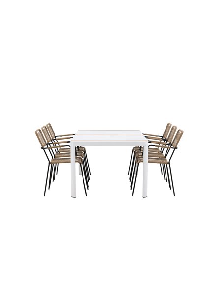 Matgrupp Togo med Lindos matstolar, 200 × 100 cm