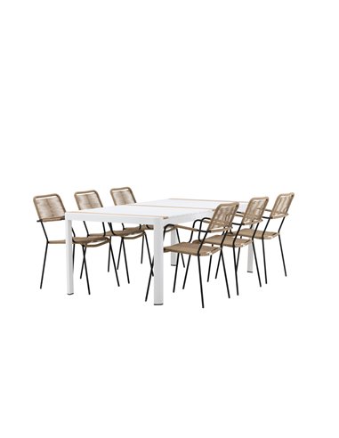 Matgrupp Togo med Lindos matstolar, 200 × 100 cm