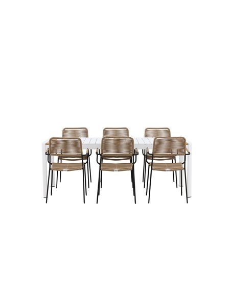 Matgrupp Togo med Lindos matstolar, 200 × 100 cm