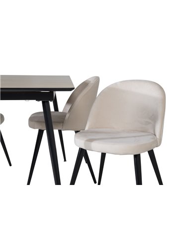 Matgrupp Silar med Velvet matstolar, 120 × 80 cm
